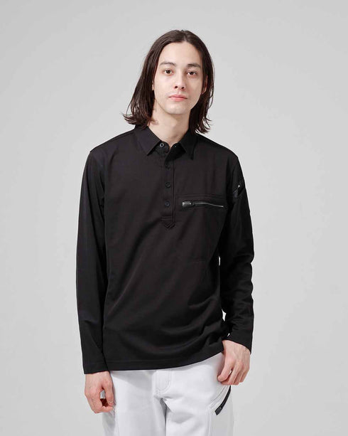 81305 ESワークニットロングポロシャツ